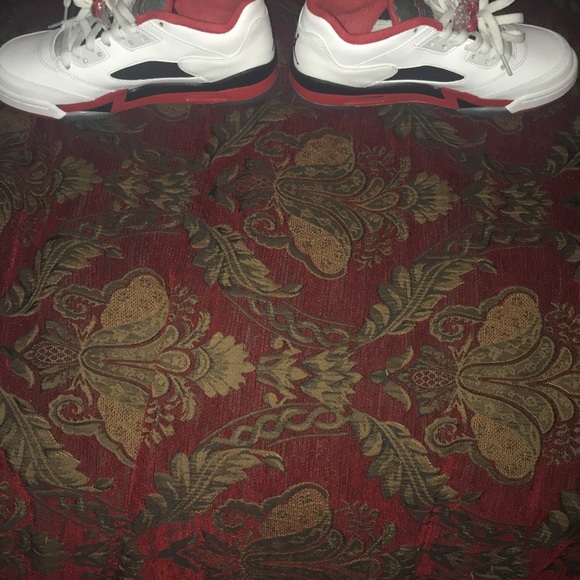 Low top fire red Jordan 5’s - Picture 2 of 5